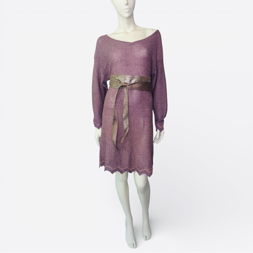 RARE 1970’s Marc Cain Mauve Knit MIDI Dress M/L